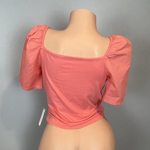 Anthropologie Puff Sleeve Wrap Blouse Pink Size XS NWT New - Picture 5 of 12